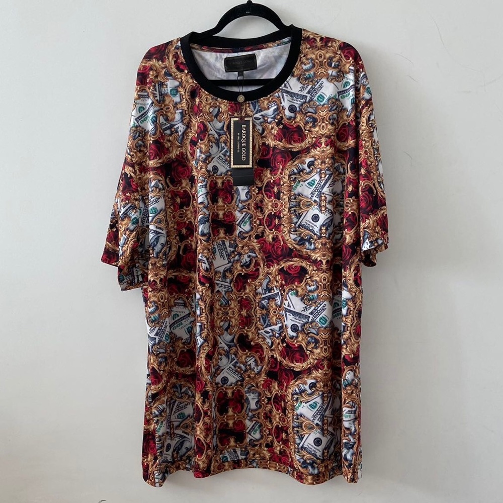 Men’s Drill Clothing Baroque Gold Money Roses Tee Size 4XL